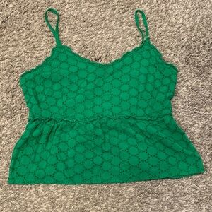 Chic Green Lace Camisole Top